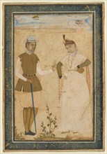 A European Couple, c. 1610-1627. Attributed to Ali Riza, the "Bodleian Painter" (Indian). Drawing
