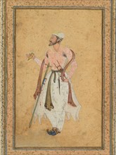 A Mughal courtier, c. 1575; border added probably 1700s. India, Mughal, 16th century. Opaque