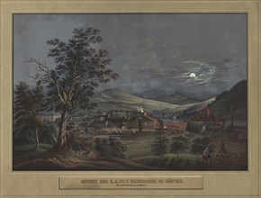 View of the K. K. Private Iron Factory in Zöptau, c. 1850. Carl Julius Rieden (German, 1802-1858),