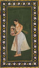 Nur Jahan, holding a portrait of Emperor Jahangir, c. 1627. Northern India, Mughal court, 17th