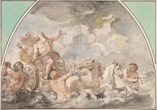 The Triumph of Neptune, 1766 or later. Charles Joseph Natoire (French, 1700-1777). Watercolor and