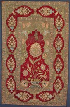 Embroidered Armenian liturgical curtain, 1763. Turkey, Constantinople/Istanbul, Ottoman period.