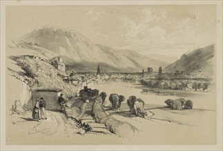 Sketches at Home and Abroad: General View of Trento, 1834. James Duffield Harding (British,