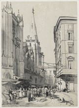 Sketches at Home and Abroad: Lyons Church of St. Hezier, October 1832, 1832. James Duffield Harding