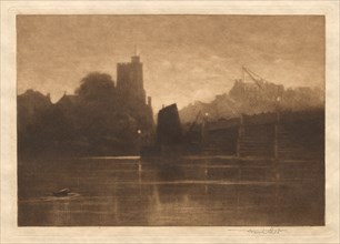 Ebb Tide, Putney Bridge, 1885. Frank Short (British, 1857-1945). Mezzotint; sheet: 16.7 x 23.8 cm