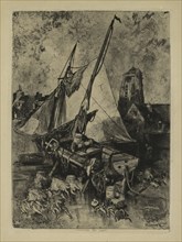 Fishing Boats, Normandy (Environ de Caen), c. 1862-1864. Louis Adolphe Hervier (French, 1818-1879).