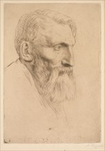 Auguste Rodin, 1881. Alphonse Legros (French, 1837-1911). Etching; sheet: 38.7 x 22.8 cm (15 1/4 x