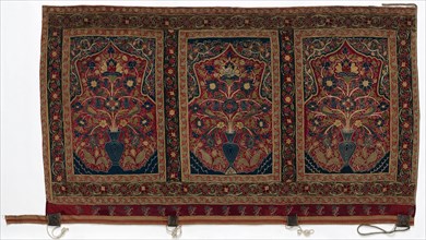 Royal Round Tent made for Muhammad Shah (wall panel with three panels C), 1834-1848. Iran, Rasht,