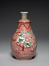Tea Whisk-Shaped Sake Bottle, c. 1661–72. Japan, Edo period (1615-1868). Porcelain with overglaze