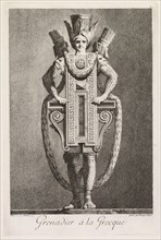 Mascarade à la Grecque: Grenadier à la Grecque (Plate 3), 1771. Benigno Bossi (Italian, 1727-1792).