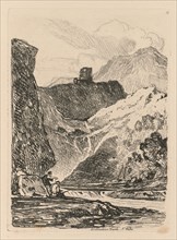 Liber Studiorum: Plate 12, Dolbadern Castle, Llanberris Lake, North Wales, 1838. John Sell Cotman