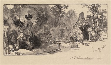 Fontainebleau Forest: Coalmen (La Forêt de Fontainebleau: Les Charbonniers), 1890. Auguste Louis