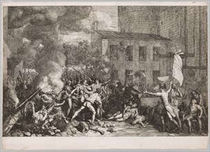 The Storming of the Bastille, July 14, 1789, 1790. Charles Thévenin (French, 1764-1838). Etching;