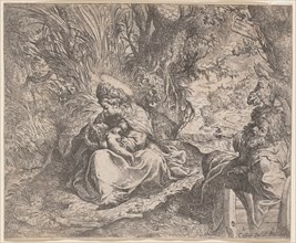 The Rest on the Flight into Egypt, 1587-1590  . Camillo Procaccini (Italian, 1546-1629). Etching ;