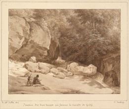Jonction des deux torrents qui forment la Cascade de Grésy, 1814. Jean-Baptiste Isabey (French,