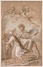 The Flight into Egypt, c. 1590. Gregorio Pagani (Italian, 1558-1605). Pen and brown ink and wash,