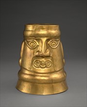 Head Beaker, 900-1100 . Central Andes (Peru), Lambayeque (Sicán) people, 10th century-12th century.