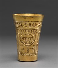 Beaker with Frontal Figures, 900-1100. Central Andes (Peru), Lambayeque (Sicán) people, 10th