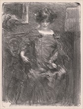 Untitled (Woman), c. 1908. Albert de Belleroche (British, 1864-1944). Lithograph; image: 45.1 x 34