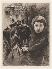 Robert Besnard and His Donkey (Robert Besnard et son âne), 1888. Albert Besnard (French, 1849-1934)