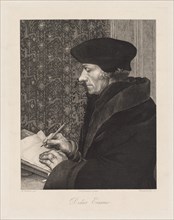 Erasmus (Didier Erasme), 1863. After Hans Holbein (German, c. 1465-1524), Félix Bracquemond