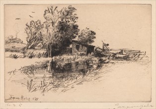 The Little Boathouse, 1877. Francis Seymour Haden (British, 1818-1910). Drypoint