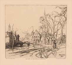 The Béguinage Bridge in Bruges (La Pont du Beguinage à Bruges), 1901. Auguste Louis Lepère (French,