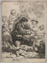 The Pancake Woman, 1635. Rembrandt van Rijn (Dutch, 1606-1669). Etching; sheet: 10.1 x 8 cm (4 x 3
