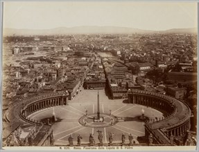 Panorama dalla Cupola di S. Pietro, Rome, c. 1860s. Unidentified Photographer. Albumen print from