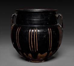 Jar with Handles and Vertical Ribs, 1271-1368. China, Yuan dynasty (1271-1368). Glazed stoneware,