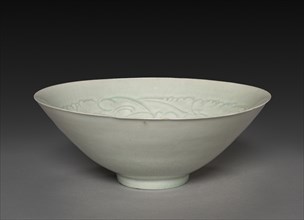 Conical Bowl with Carved Babies and Floral Motif, 960-1279. China, Song dynasty (960-1279).