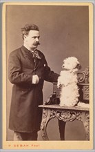 Portrait of a Man and His Dog, c. 1880. Pascal Sébah (Turkish, 1823-1886). Carte-de-visite, albumen