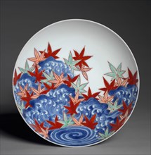 Dish with Maple Leaves in Waves, c. 1688-1716. Japan, Edo period (1615–1868), Genroku/Shotoku eras