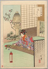 Playing the Koyo, A Lady from Nagoya of the Koka Era (1844-48), from the series Thirty-six Elegant