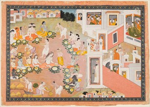 A Feast for the Gods, c. 1810. India, Kangra. Color on paper; page: 28 x 29.4 cm (11 x 11 9/16 in.)