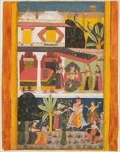 Malavi Ragini, from a Ragamala series, c. 1695. India, Rajasthan, Mewar school. Color on paper;