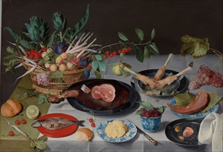Still Life with Meat, Fish, Vegetables and Fruit, c. 1615-1620. Jacob van Hulsdonck (Flemish,