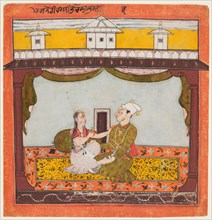 King and Queen in Zenana: Sandehi Ragini, Wife of Bhairava, from the “Second Basohli Ragamala