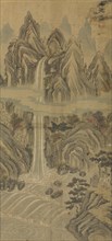Nine-Dragon Falls, late 1800s. Han Unpyeong (Korean). Ink and color on paper; overall: 71 x 40.7 cm