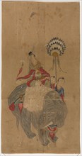 Samantabhadra on an Elephant with Two Attendants, 1392-1910. Korea, Joseon dynasty (1392-1910). Ink