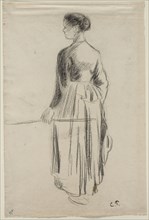 The Cowherdess, Eragny, 1886. Camille Pissarro (French, 1830-1903). Crayon; sheet: 43.6 x 29.1 cm