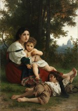 Rest, 1879. William Adolphe Bouguereau (French, 1825-1905). Oil on fabric; framed: 204 x 156 x 15