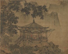 A Pavilion, 1127-1279. China, Southern Song Dynasty (1127-1279) ?. Album leaf, ink and color on