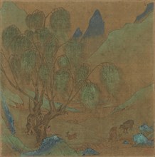 A Pastoral Scene, 1271-1368(?). China, Yuan dynasty (1271-1368) ?. Album leaf, ink and color on