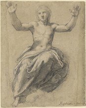 Christ in Glory; Raphael, Raffaello Sanzio, Italian, 1483 - 1520, Italy; about 1519 - 1520; Black chalk, brush with gray wash