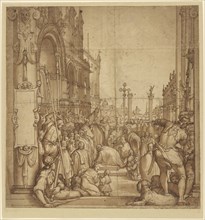 The Submission of the Emperor Frederick Barbarossa to Pope Alexander III; Federico Zuccaro, Italian, about 1541 - 1609