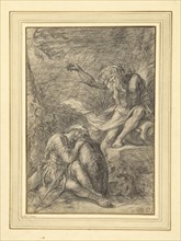 Dream of Aeneas; Salvator Rosa, Italian, 1615 - 1673, Italy; about 1663; Black and white chalk; 30 x 22.4 cm