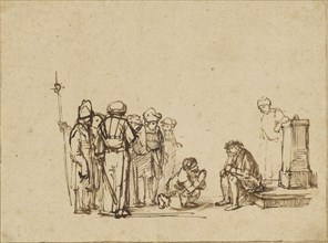 The Mocking of Christ; Rembrandt Pupil, active 1650s; about 1650 - 1655; Pen and brown ink; 18.1 x 24.6 cm, 7 1,8 x 9 11,16 in
