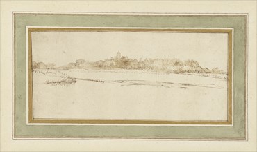 Landscape with the House with the Little Tower; Rembrandt Harmensz. van Rijn, Dutch, 1606 - 1669, about 1651; Pen and brown ink