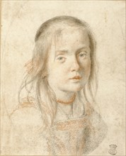 Portrait of a Girl; Carlo Dolci, Italian, Florentine, 1616 - 1687, about 1665; Black and red chalk on cream-colored paper